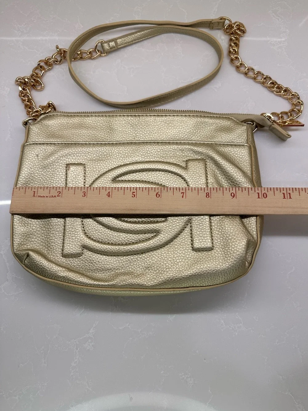 Authentic bebe Metallic Gold Crossbody Bag